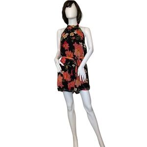 Angashion Floral Halter Neck Romper